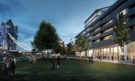 Exterior CGI: new London Theatre Company venue at One Tower Bridge.
